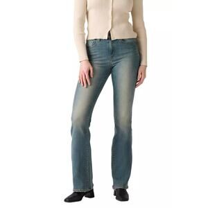 Levi's 726 Flare Jeans Womens 26 Blue High Rise Full Length Stretch Celeste Wash